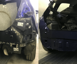 Ford Fiesta with new rear, reinforcer and precision matched paint