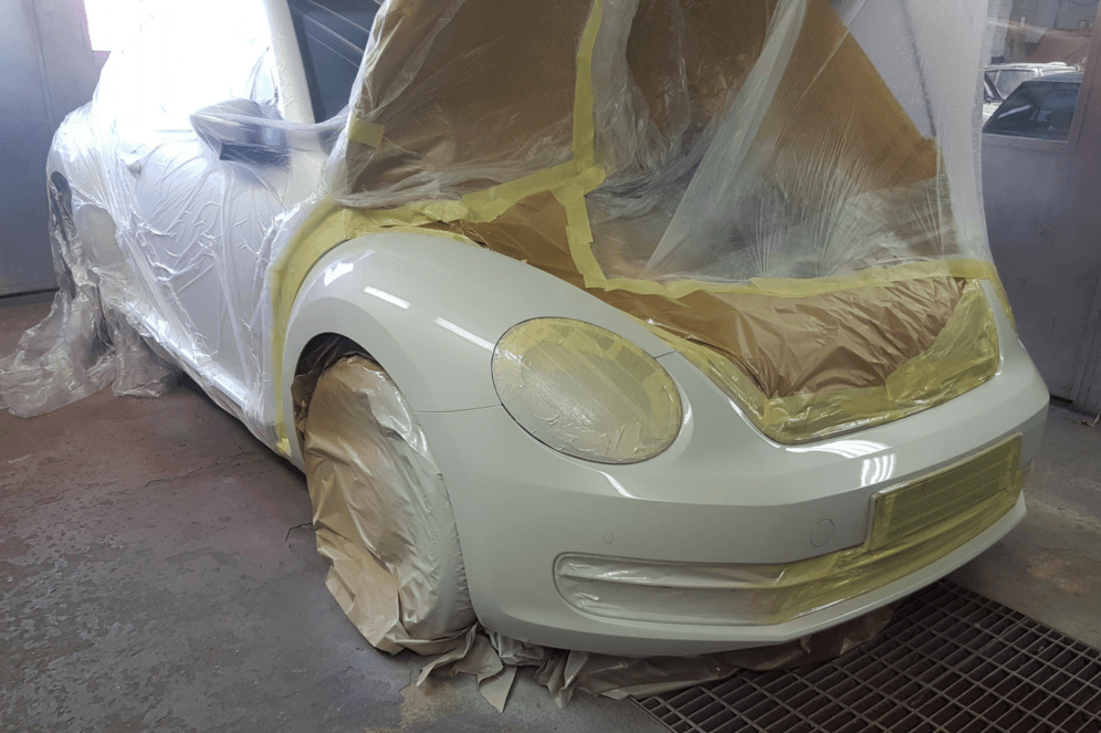 VW Beetle During Car Body Repairs