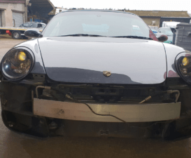 Pressure washing the car bumper