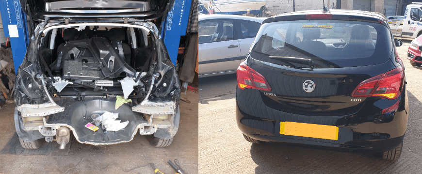 Learner driver accident repair vauxhall corsa