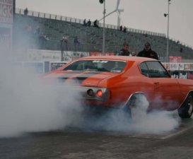 Muscle car in action