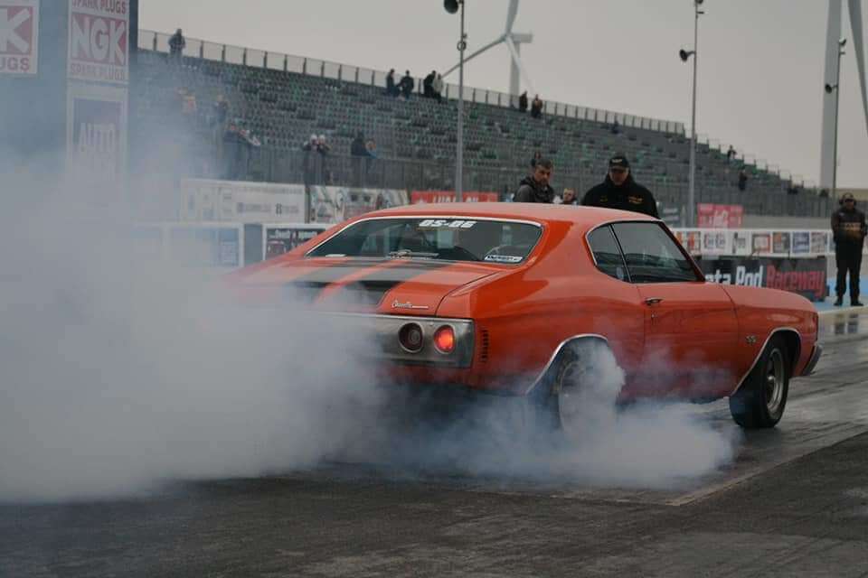 Muscle car in action