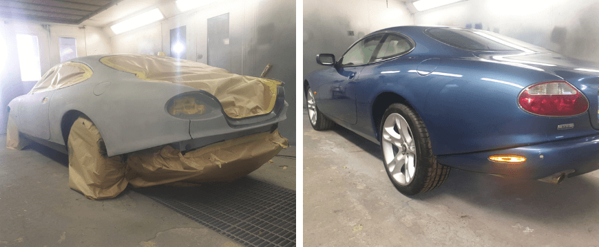 Jaguar Car Body Repairs - Primer vs After